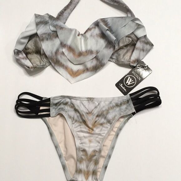 WILDFOX silver tiger bikini. NWT - Picture 7 of 8